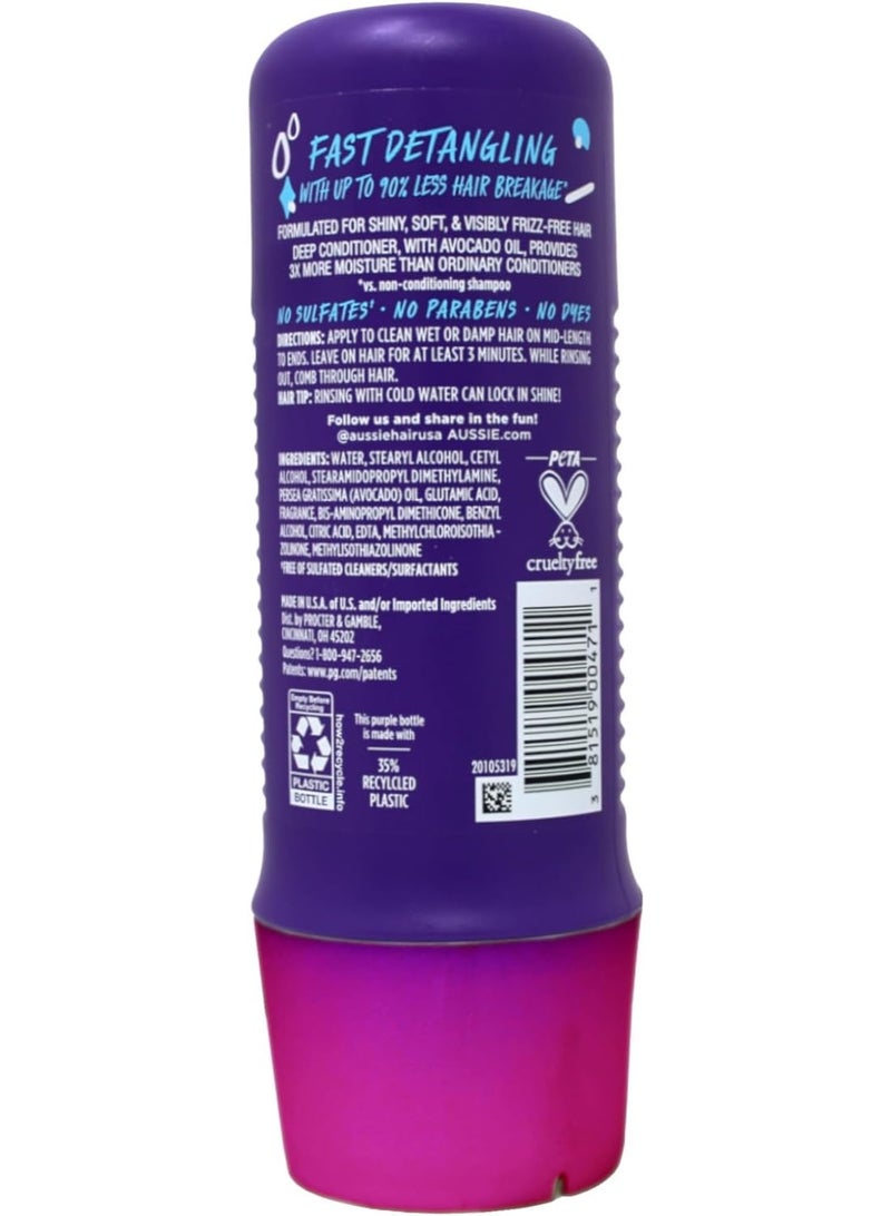 Aussie, 3 Minute Miracle Moist, Deep Conditioning Detangling Conditioner, Suitable for Straight, Wavy & Curly Hair, 8 fl oz (236 ml) - Image 1